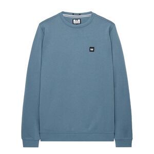 Weekend Offender Mens Ferrer Button Crew Neck Sweatshirt / Blue